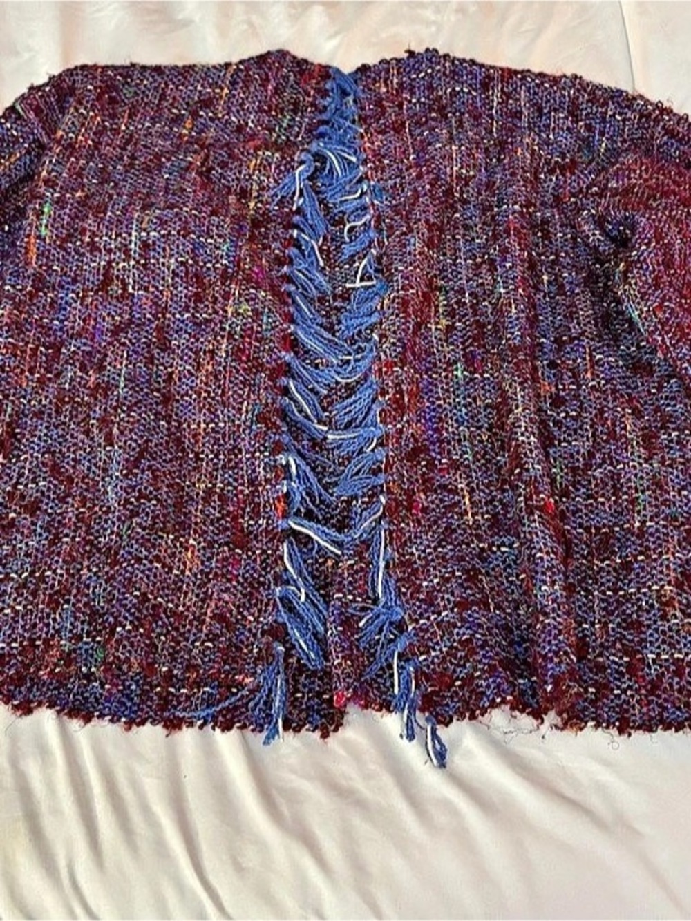 Brown County Weaving Handwoven Wool Jacket in Purple & Multicolor
